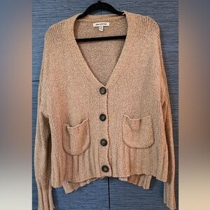 Urban outfitters Tan Button-Up Cardigan Sweater